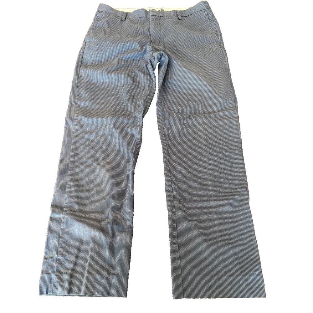 Levis Dockers blue white pinstripe slash pockets all cotton 34 x 28.5 office